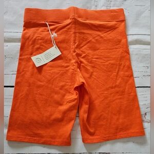 New Forever 21 Women's Orange Athletic Bike Shorts Size Large